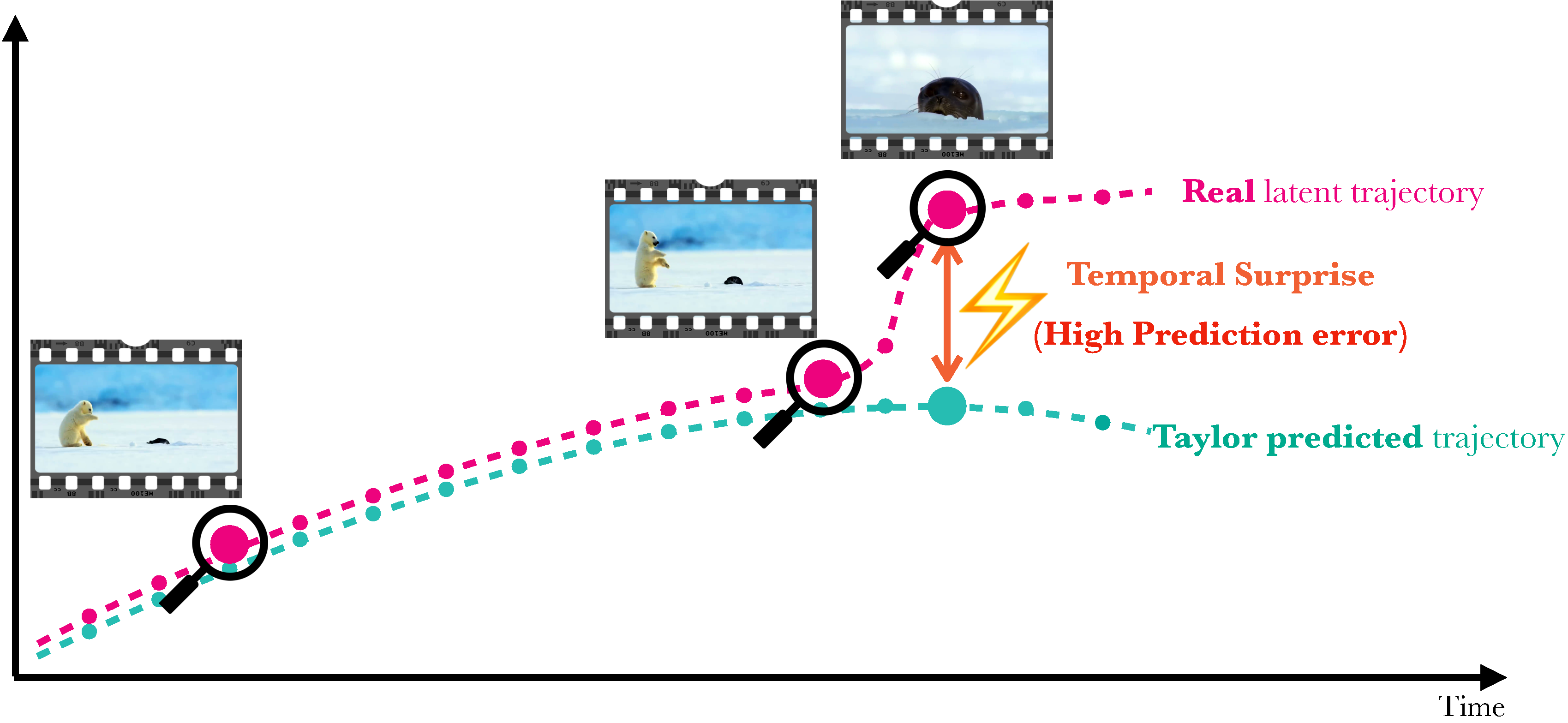 Latent feature trajectory with Taylor prediction
